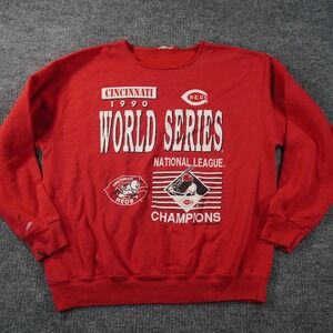 Vintage Cincinnati Reds Sweatshirt Mens Large Red 90s World Series Champions MLB